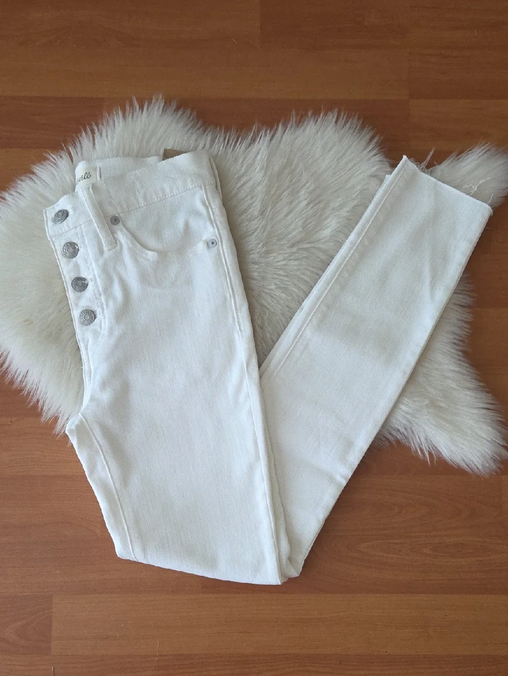 NWT Madewell White 9 Inch Mid Rise Skinny Jeans Button-Fly Sz 24